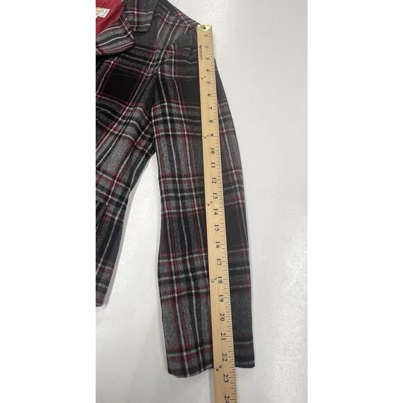 Talbots Vintage Gray Red Plaid Wool Blend Blazer Jacket Buttons Women's Sz 12P - Picture 12 of 12